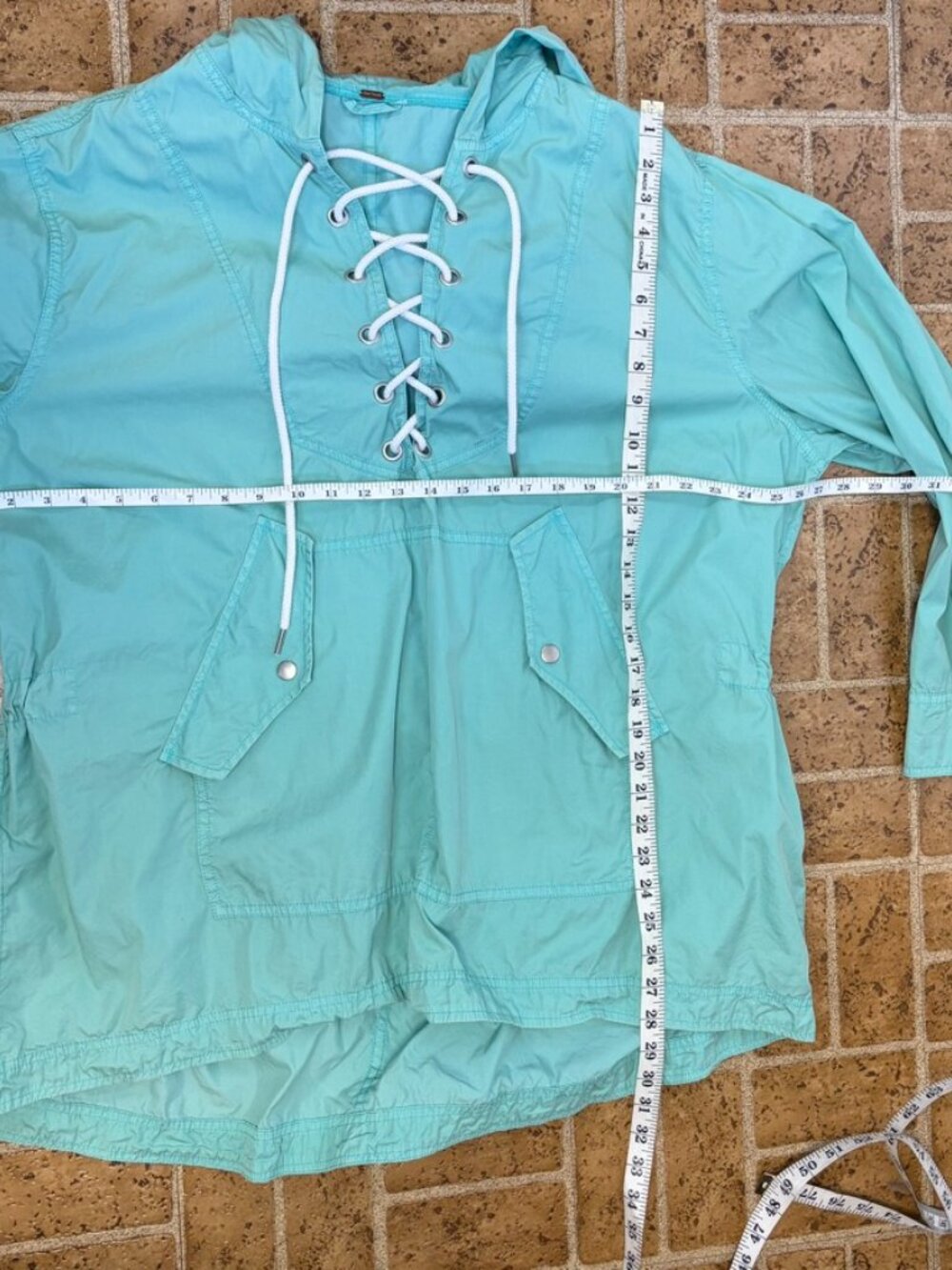 Free People Teal Poplin Pullover Jacket - Picture 10 of 10